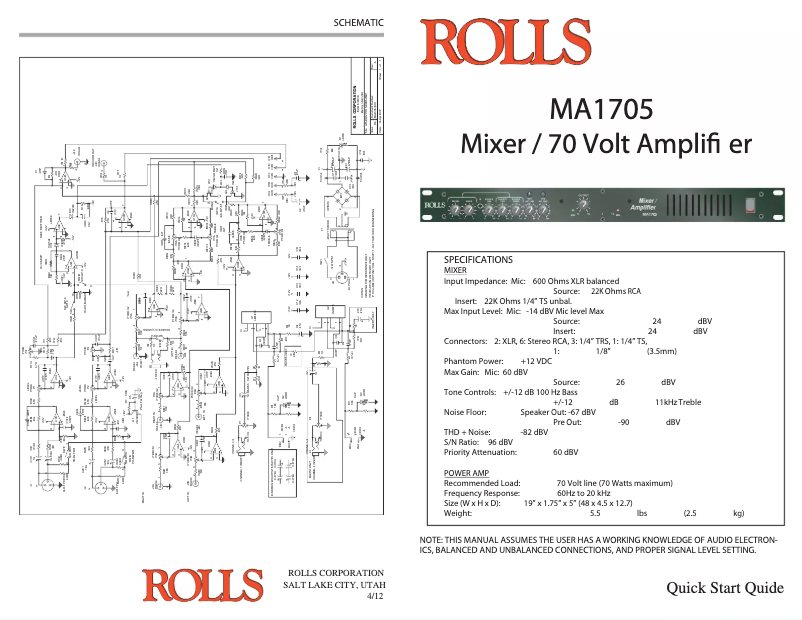 Image de la première page du manuel de l'appareil MA1705