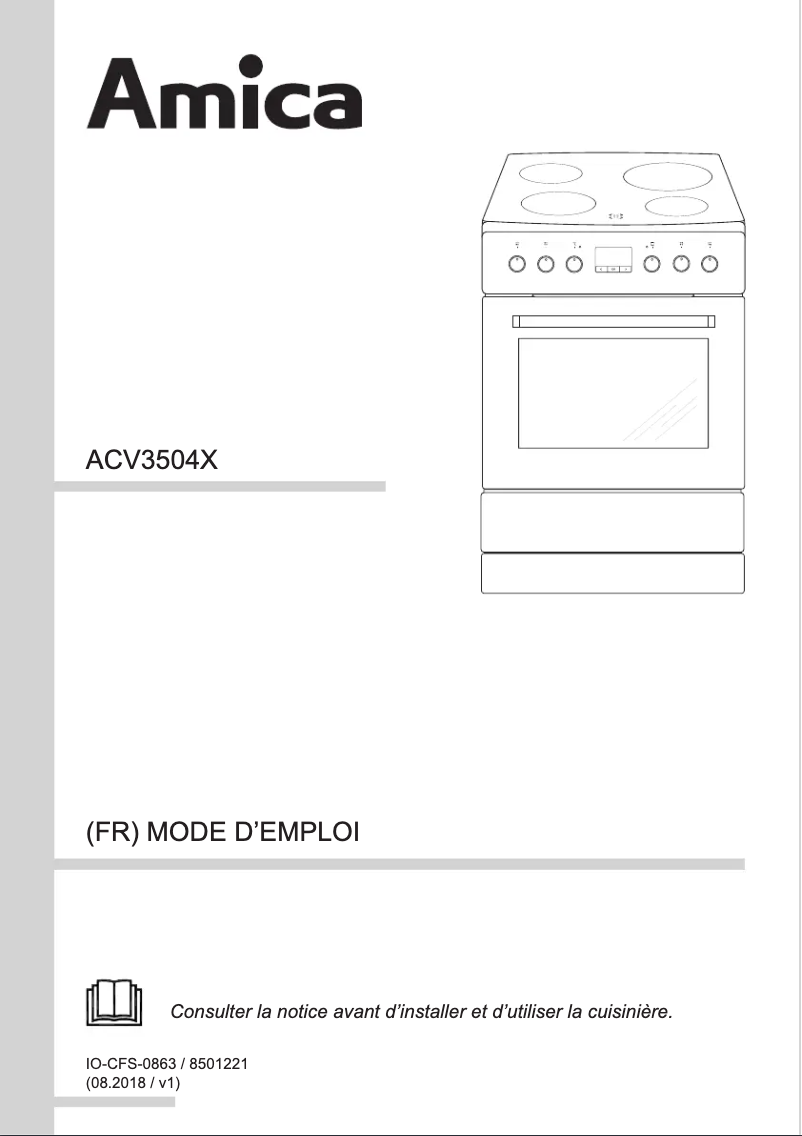 Image de la première page du manuel de l'appareil ACV3504B