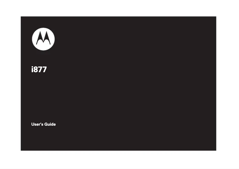 Page n°1 - Manuel utilisateur Motorola i877