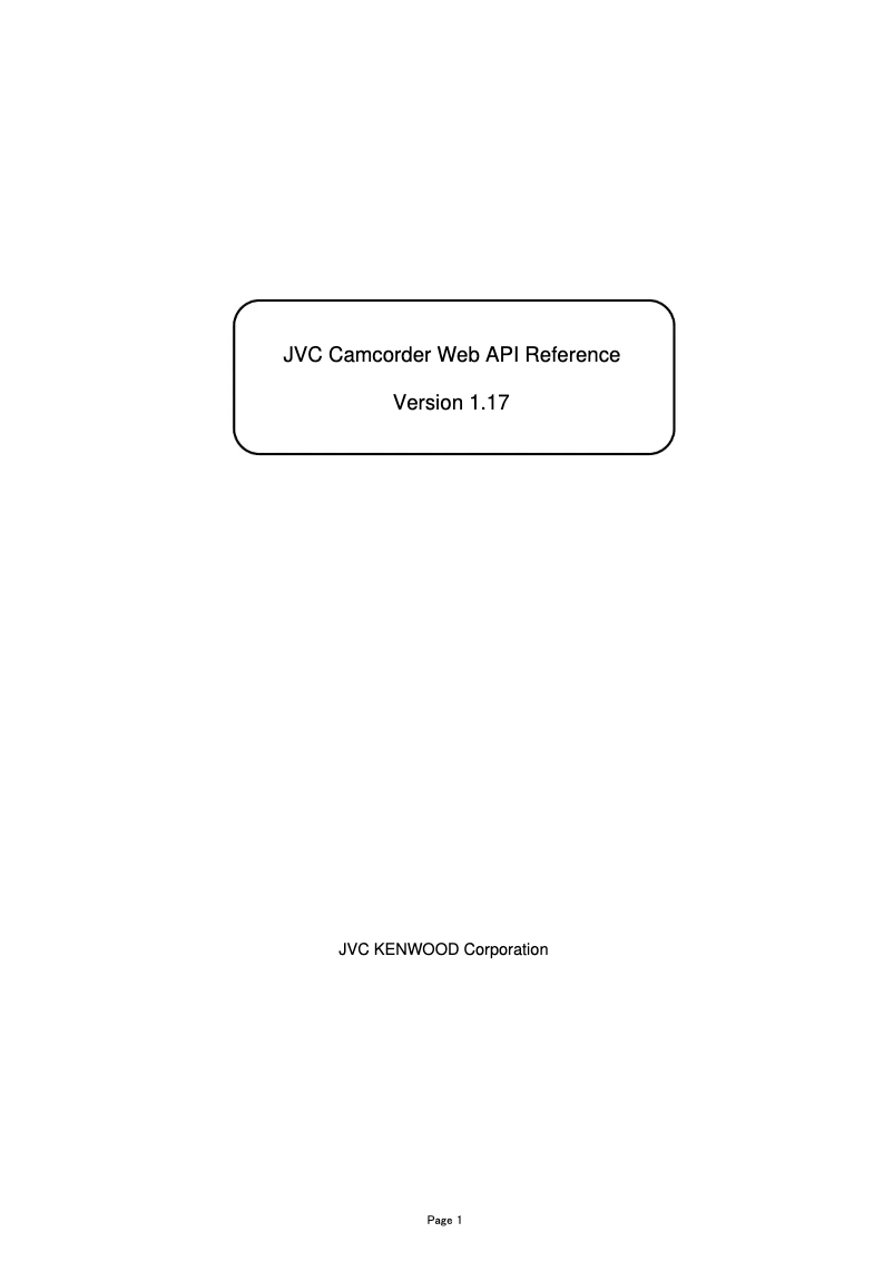 Page n°1 - Manuel utilisateur JVC GY-HM250ESB