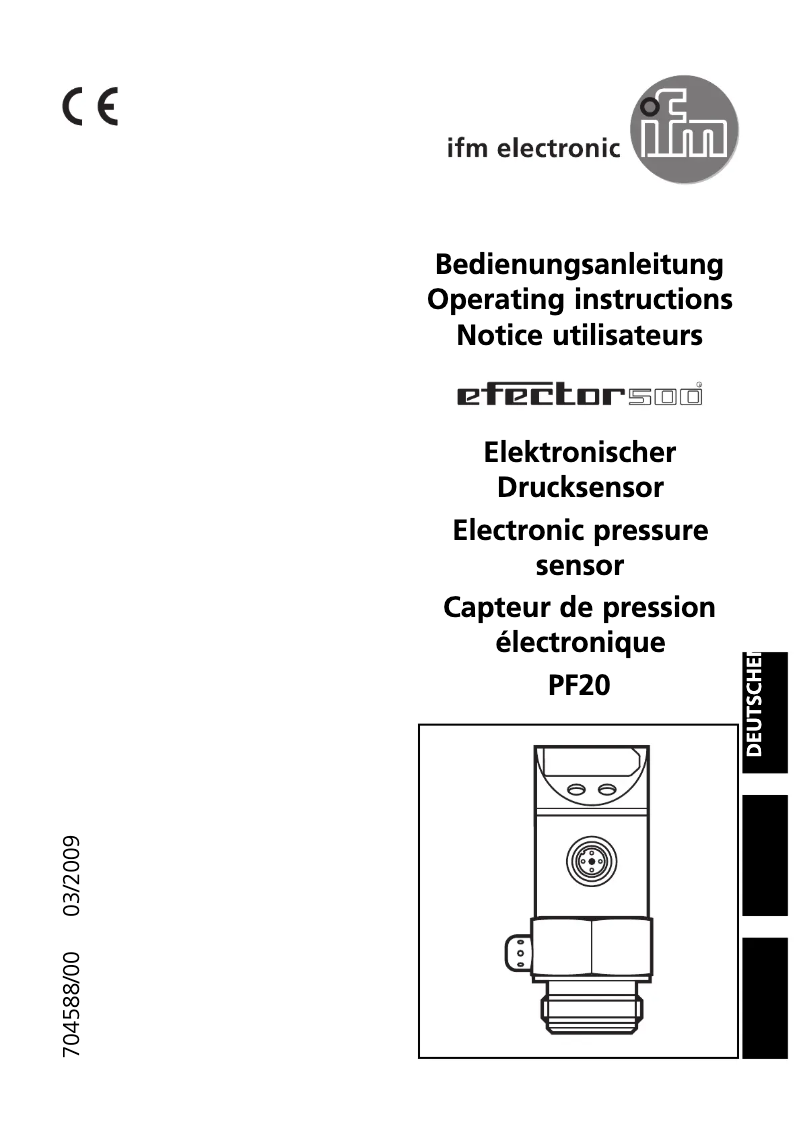 Page n°1 - Manuel utilisateur IFM PH0104