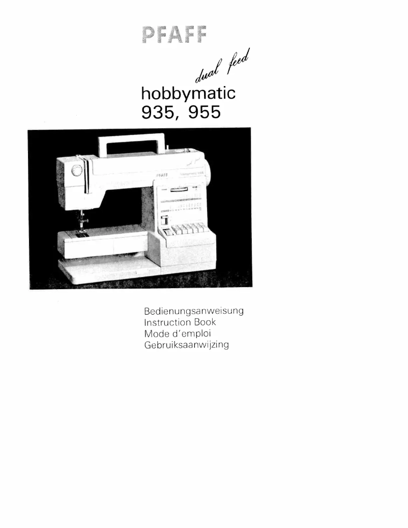 Page n°1 - Manuel utilisateur Pfaff hobbymatic 955