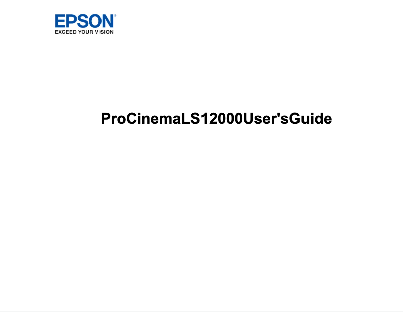 Image de la première page du manuel de l'appareil Pro Cinema LS12000