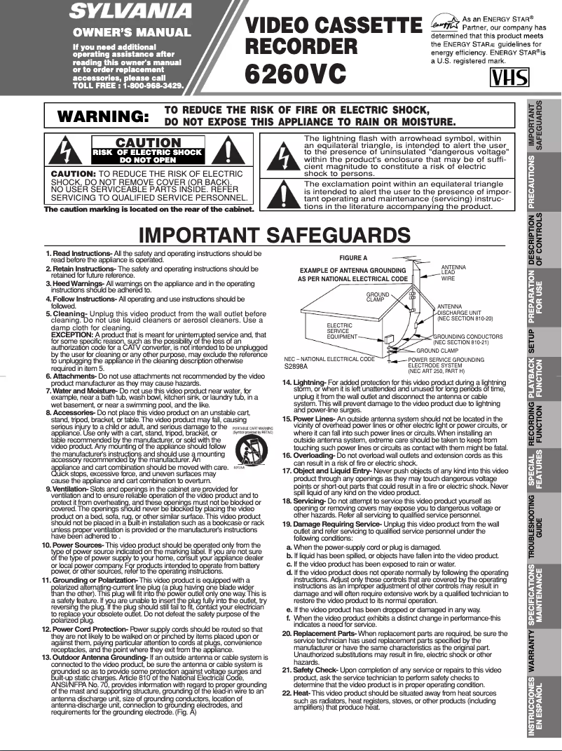 Image de la première page du manuel de l'appareil 6260VC