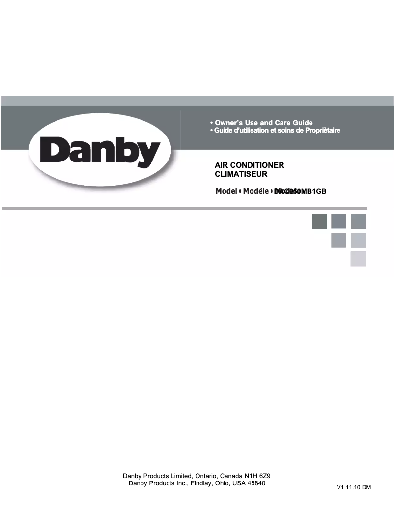 Page 1 de la notice Manuel utilisateur Danby DAC050MB1GB