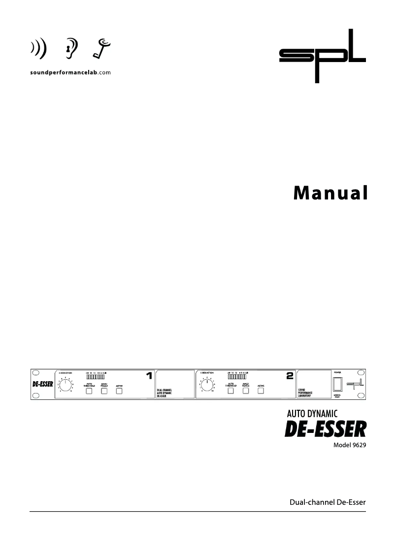 Page 1 de la notice Manuel utilisateur SPL De-Esser 9629