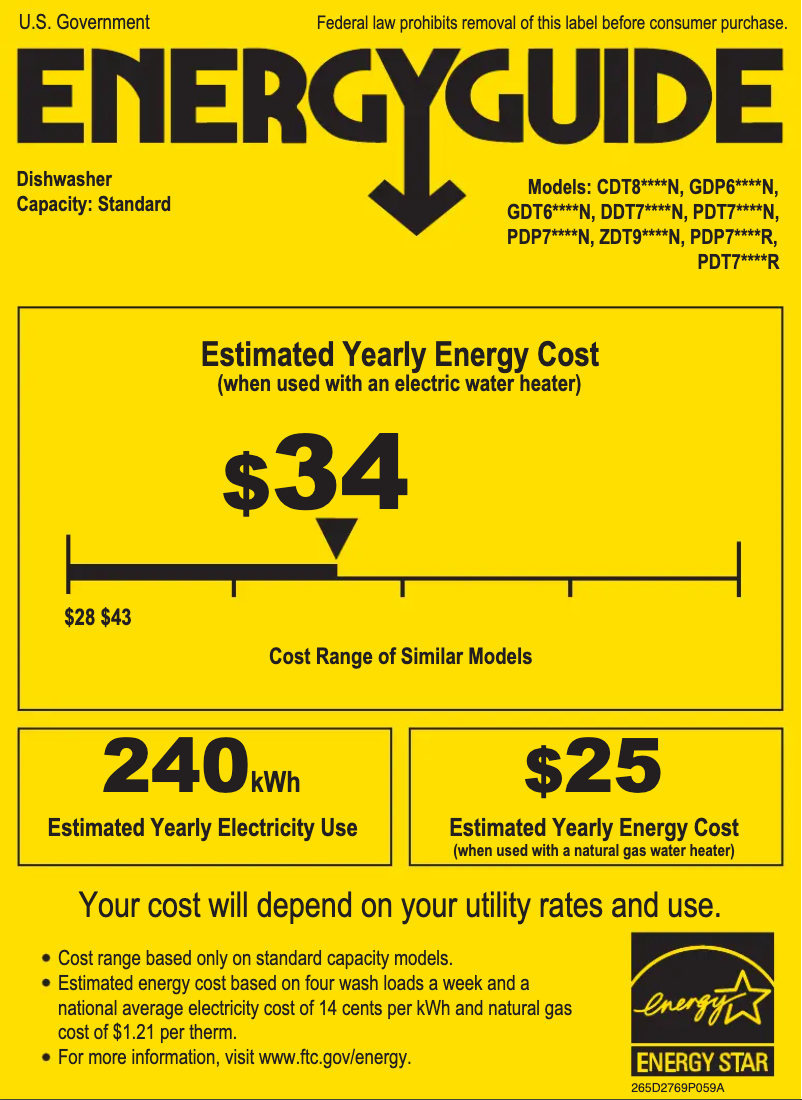 Page n°1 - Label énergétique GE GDT645SGNBB