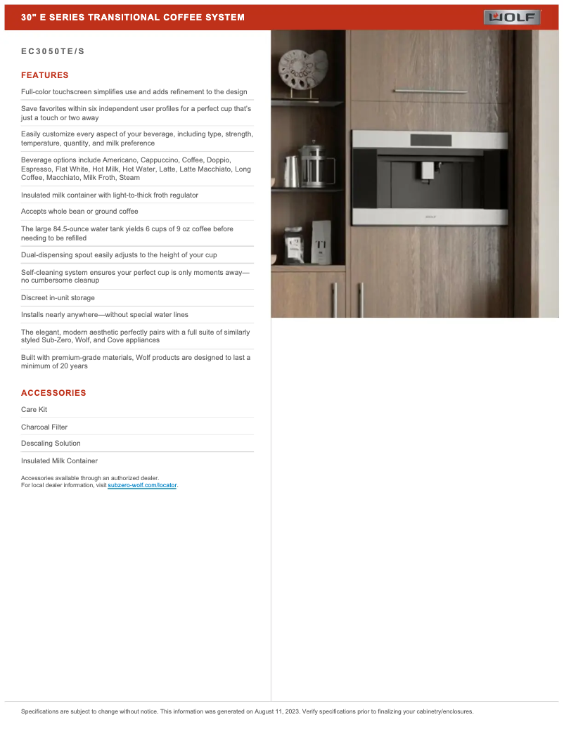Page n°1 - Manuel utilisateur Wolf EC3050TE/S
