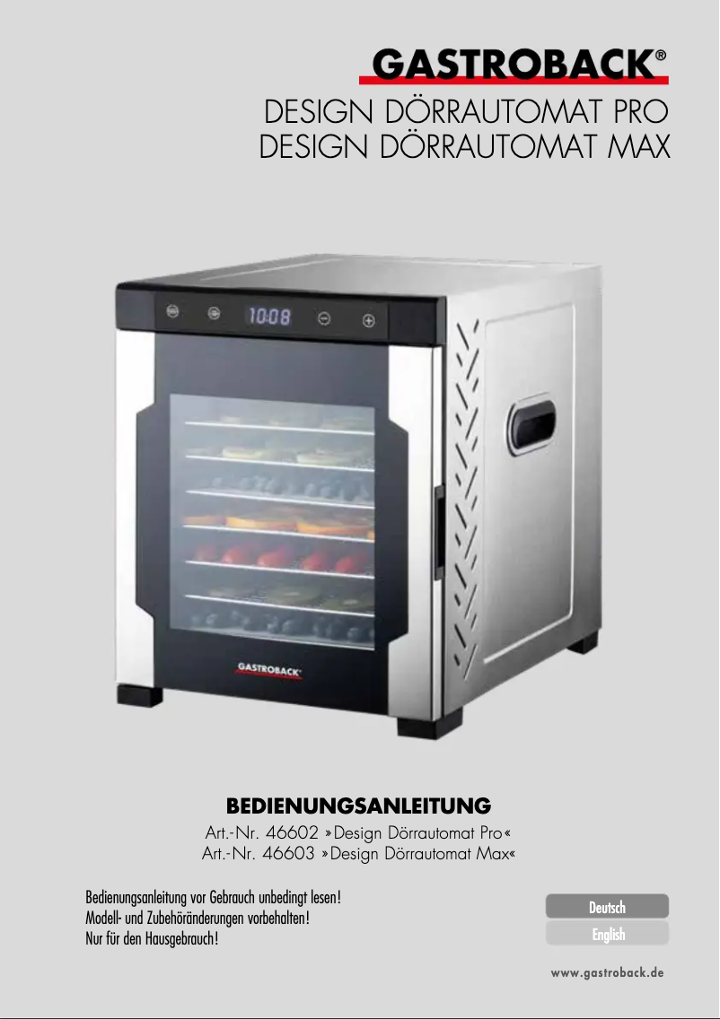 Image de la première page du manuel de l'appareil Design Pro 46602