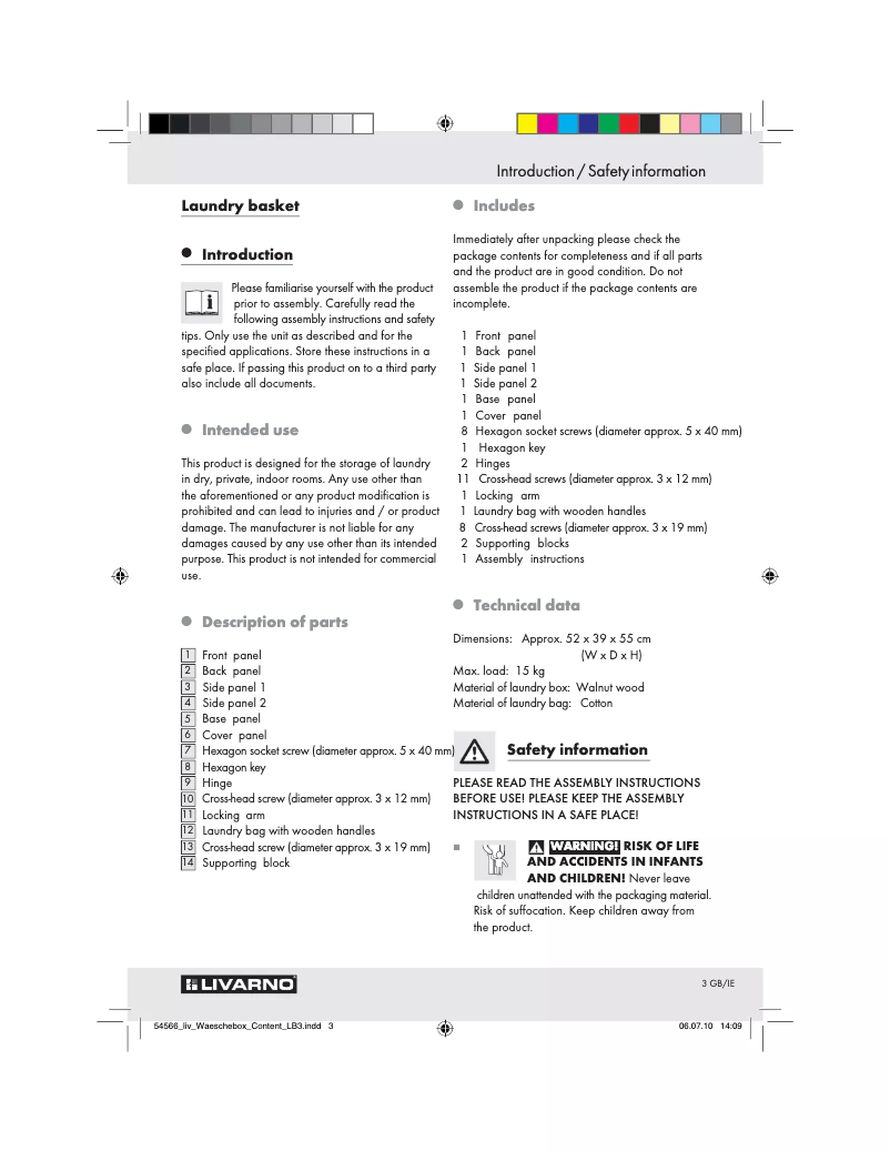 Page 1 de la notice Manuel utilisateur Livarno Lux IAN 67251