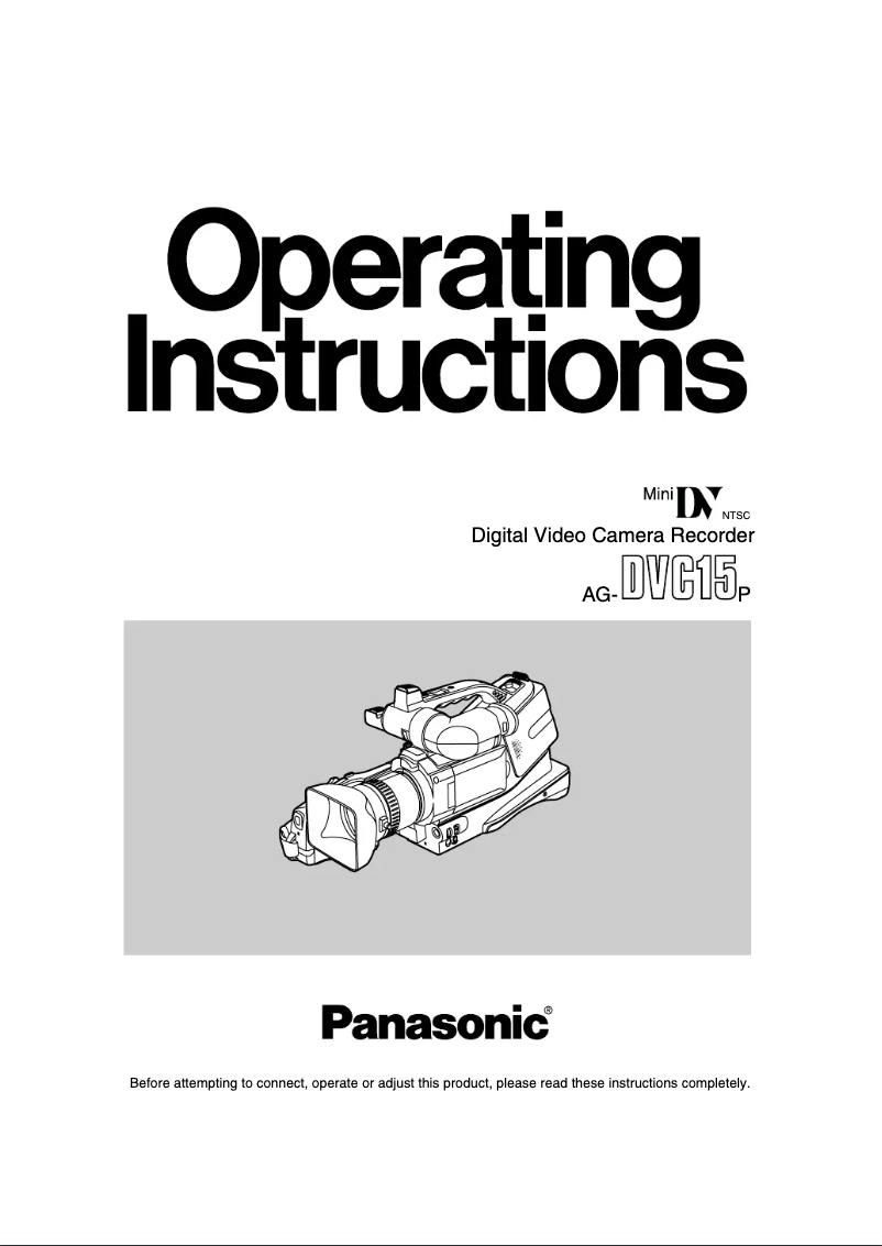 Page 1 de la notice Manuel utilisateur Panasonic AG-DVC15P