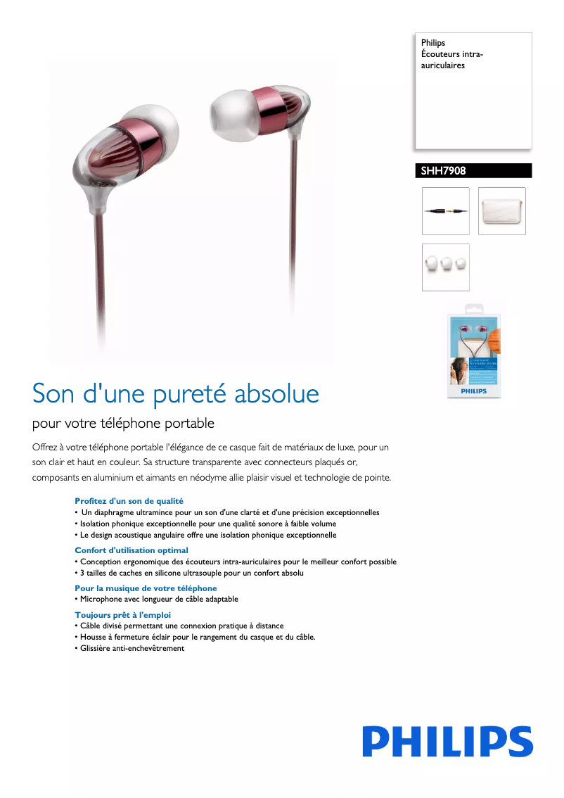 Imagen de la primera página del manual del dispositivo SHH7908