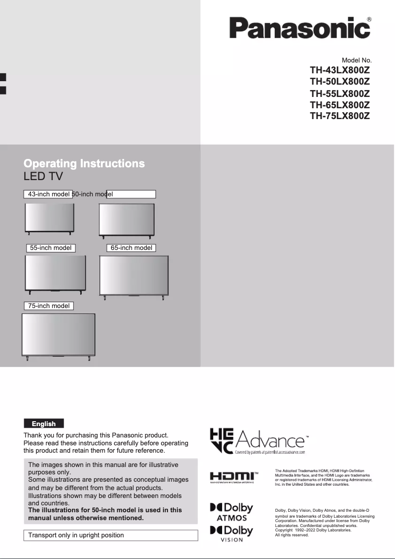 Página 1 del manual Manual de usuario Panasonic TH-65LX800Z