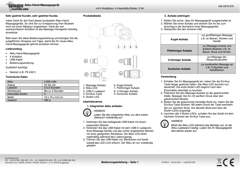 Page 1 de la notice Manuel utilisateur Newgen Medicals NX-4970-919