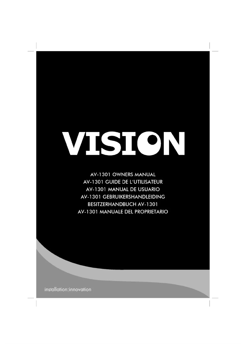 Page 1 de la notice Manuel utilisateur Vision AV-1301