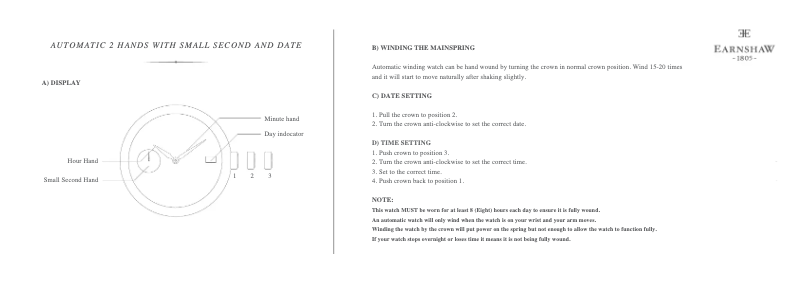 Page 1 de la notice Manuel utilisateur Earnshaw ES-8027-03 Fitzroy