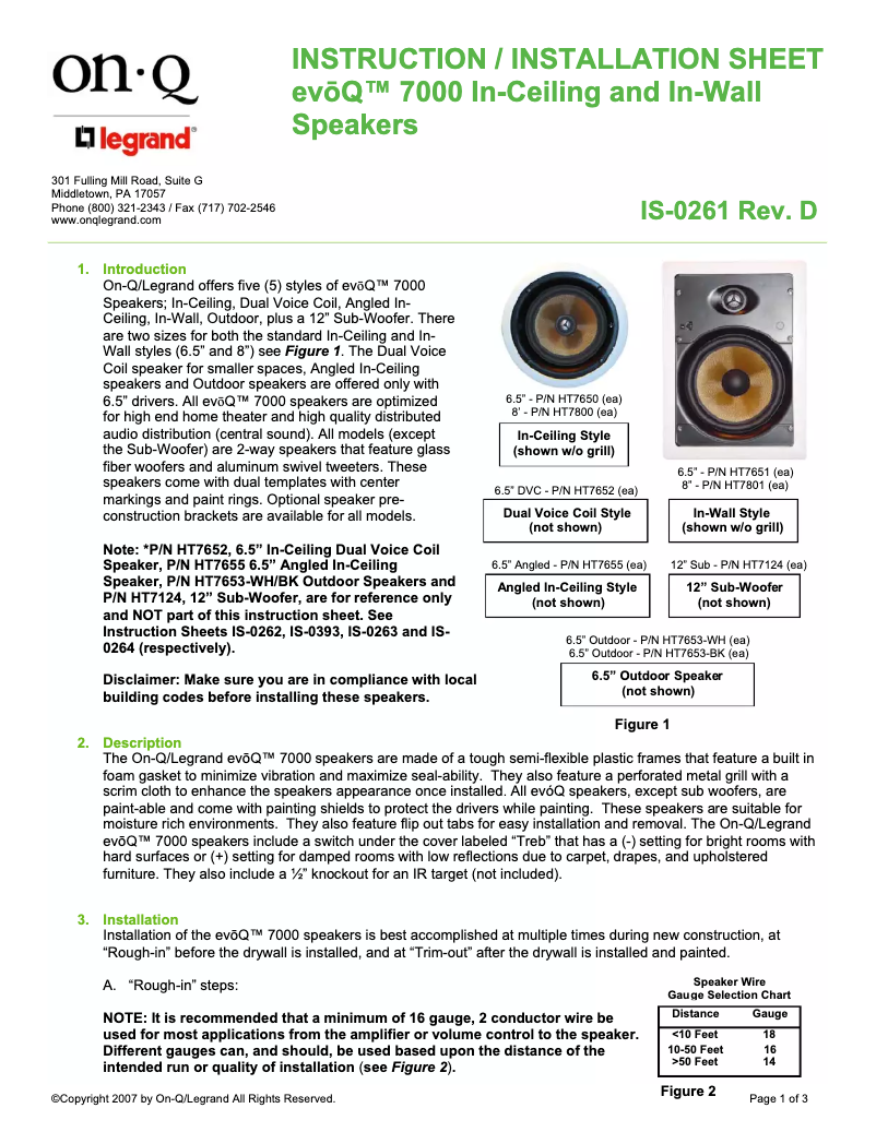 Page 1 de la notice Manuel utilisateur On-Q evoQ 7000