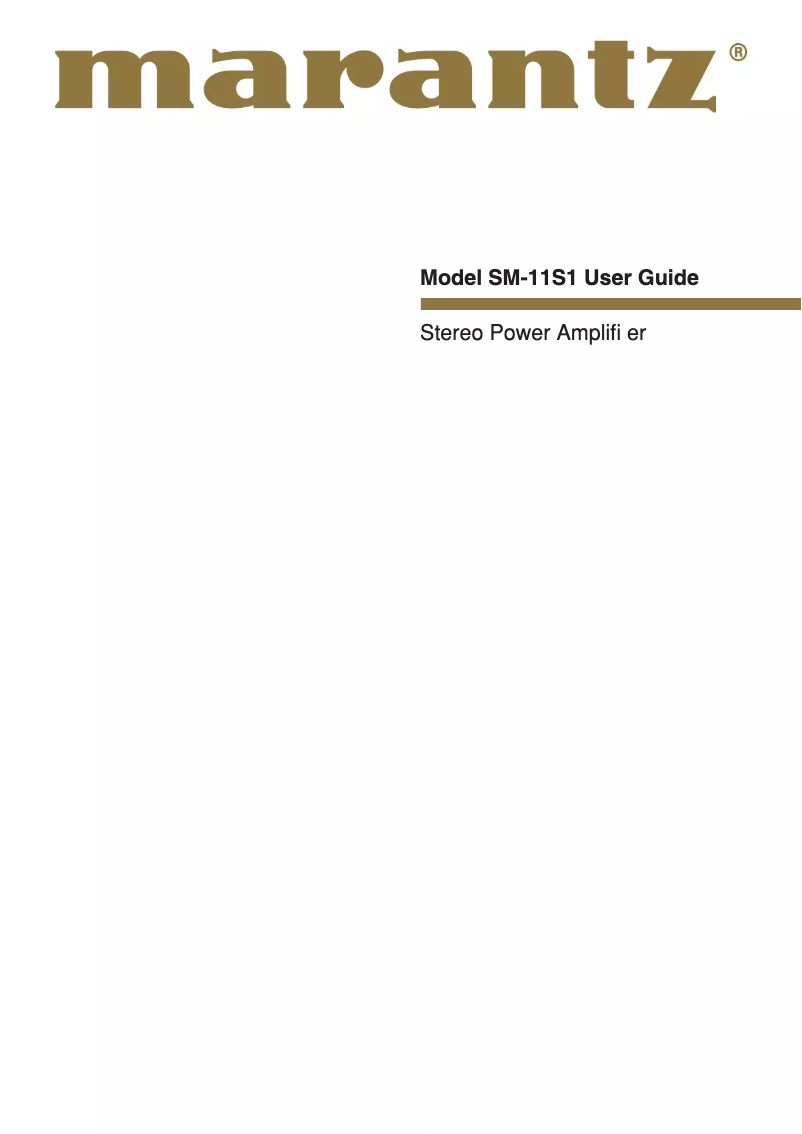 Página 1 del manual Manual de usuario Marantz SM-11S1