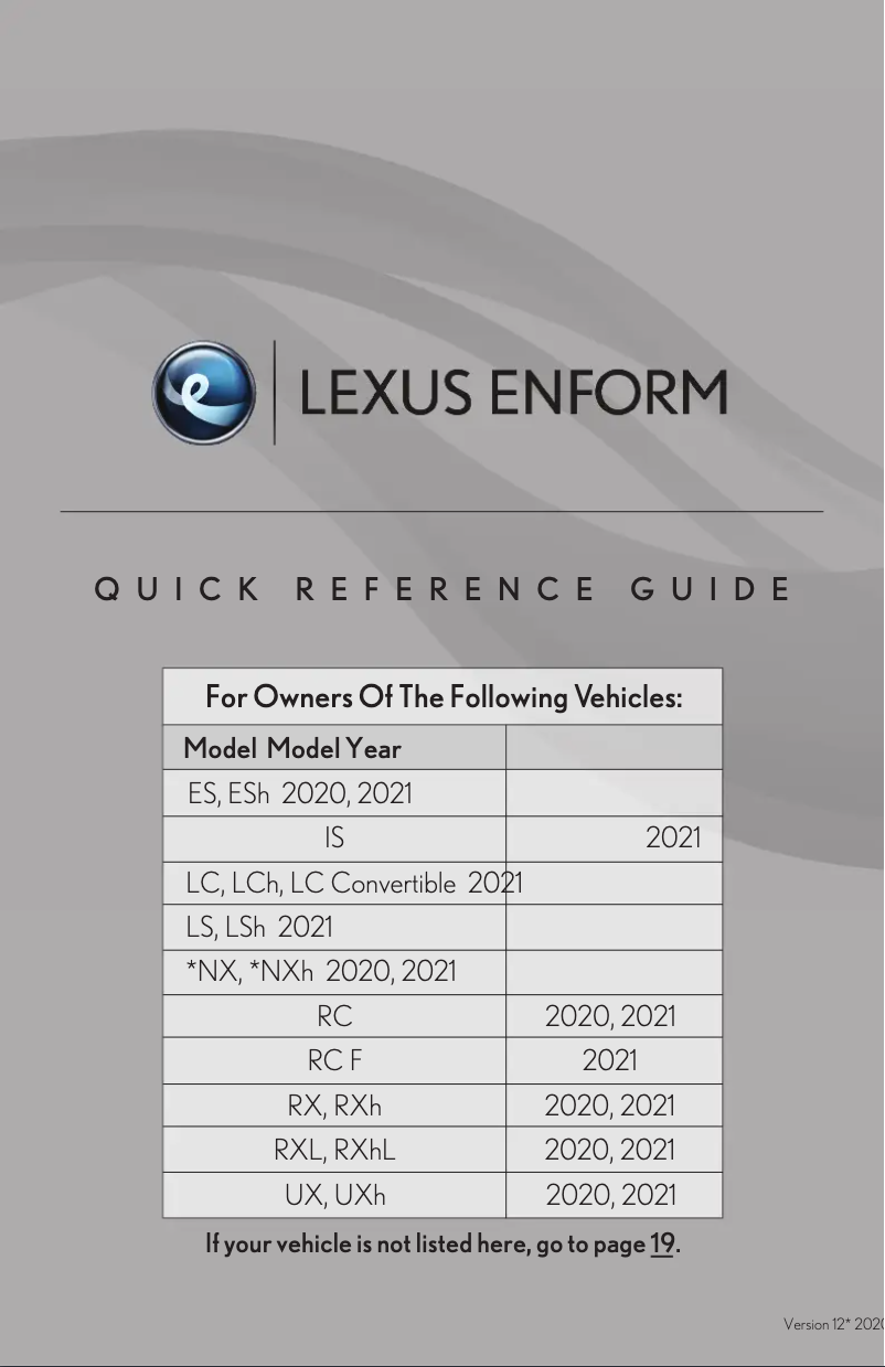 Page 1 de la notice Guide de démarrage rapide Lexus LS 500h (2018)