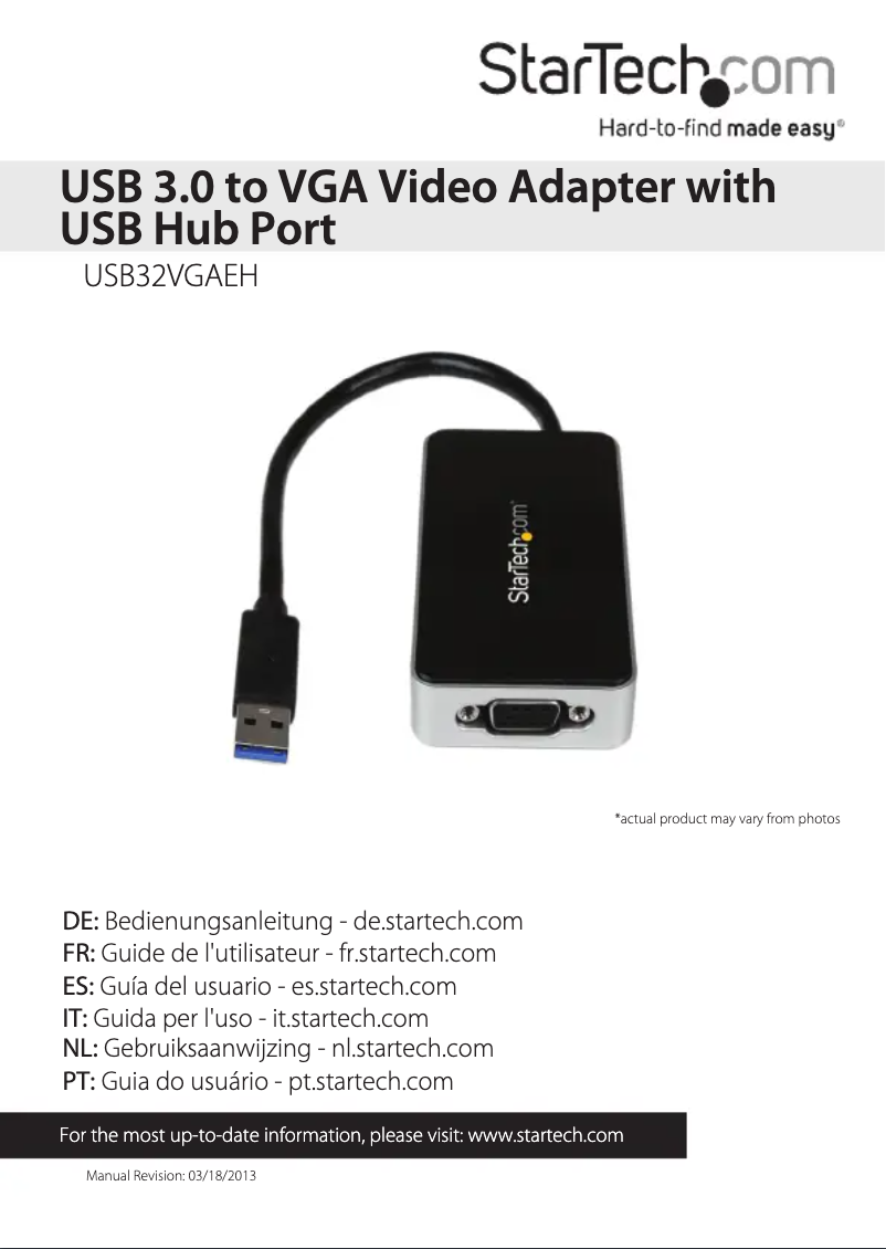 Image de la première page du manuel de l'appareil USB32VGAEH