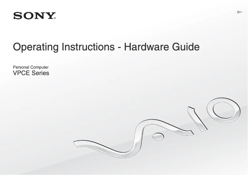 Image de la première page du manuel de l'appareil Vaio VPCEB13FA