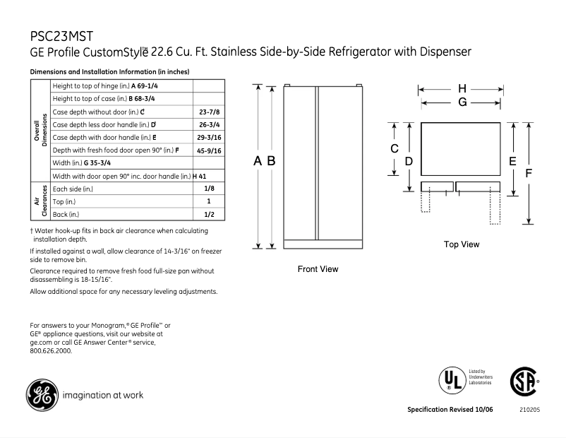 Image de la première page du manuel de l'appareil PSC23MSWSS