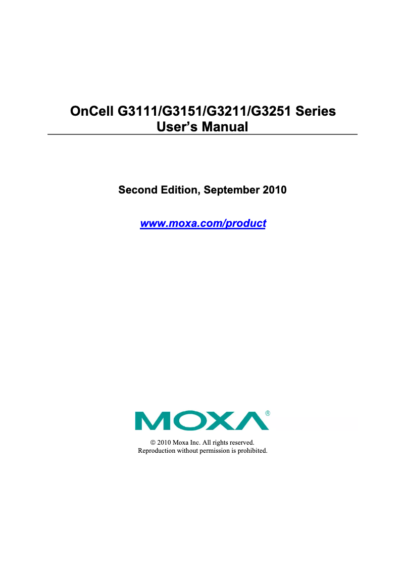 Page n°1 - Manuel utilisateur Moxa OnCell G3151