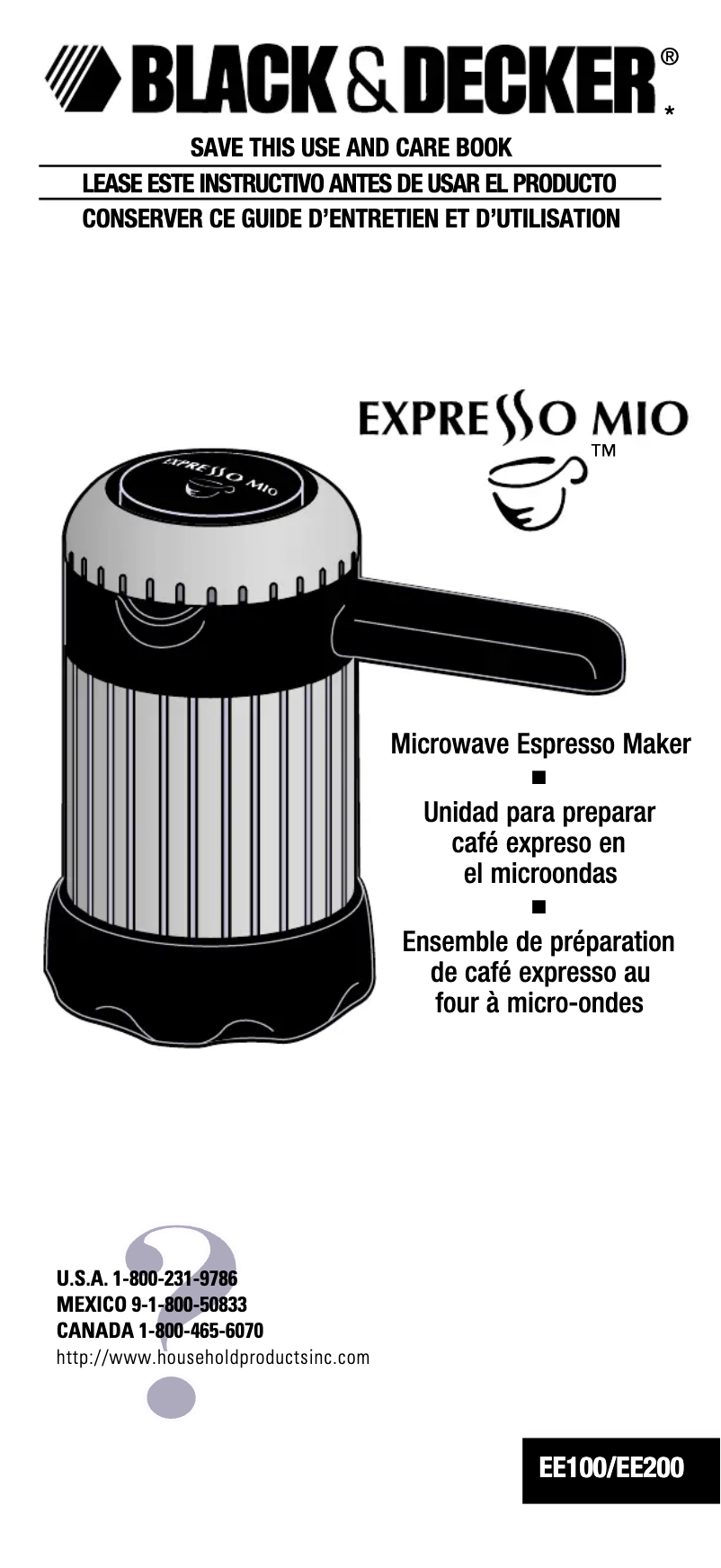 Page 1 de la notice Manuel utilisateur Black & Decker EE100