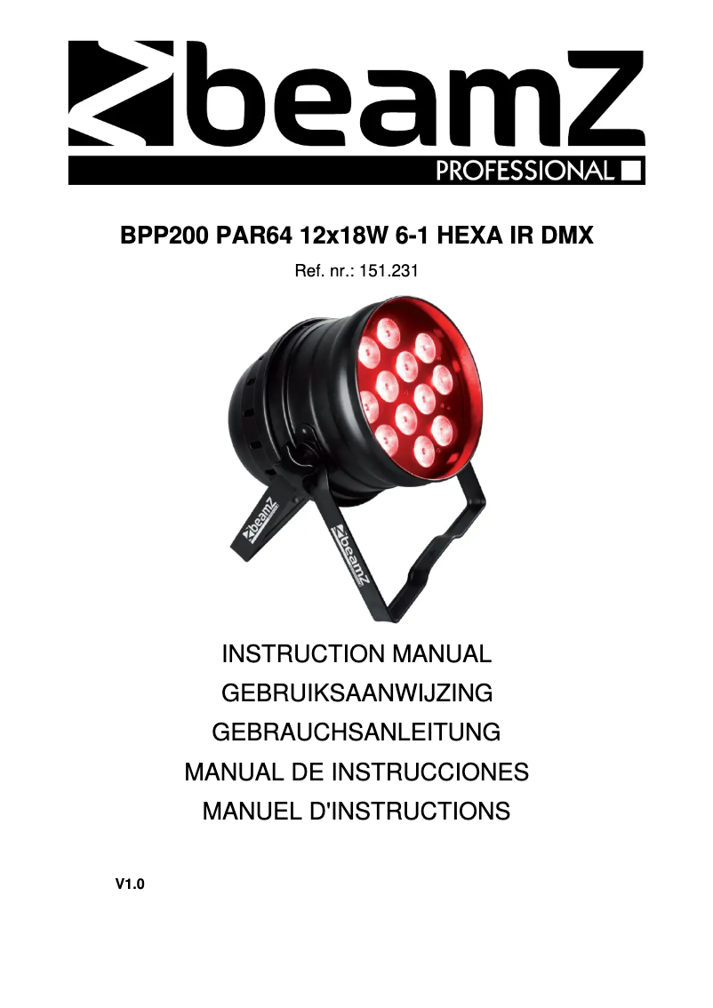 Página 1 del manual Manual de usuario BeamZ BPP200 151.231