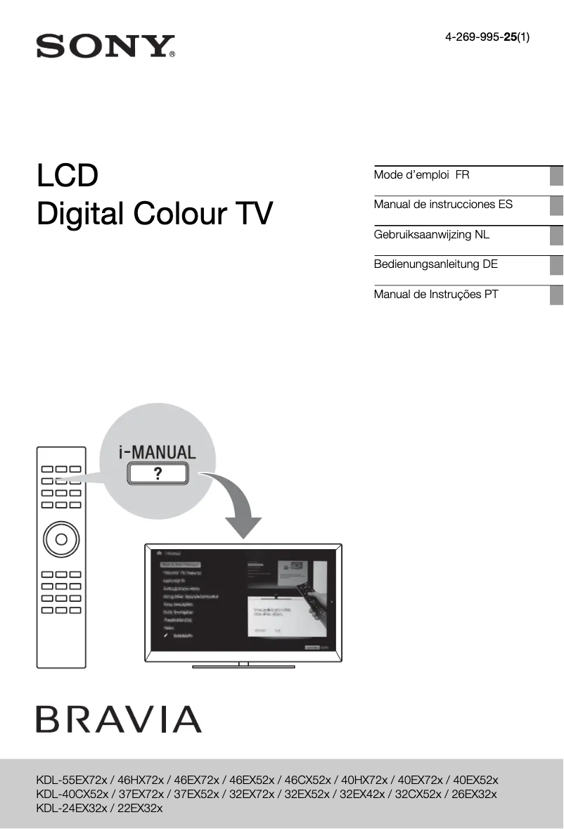 Image de la première page du manuel de l'appareil Bravia KDL-26EX320