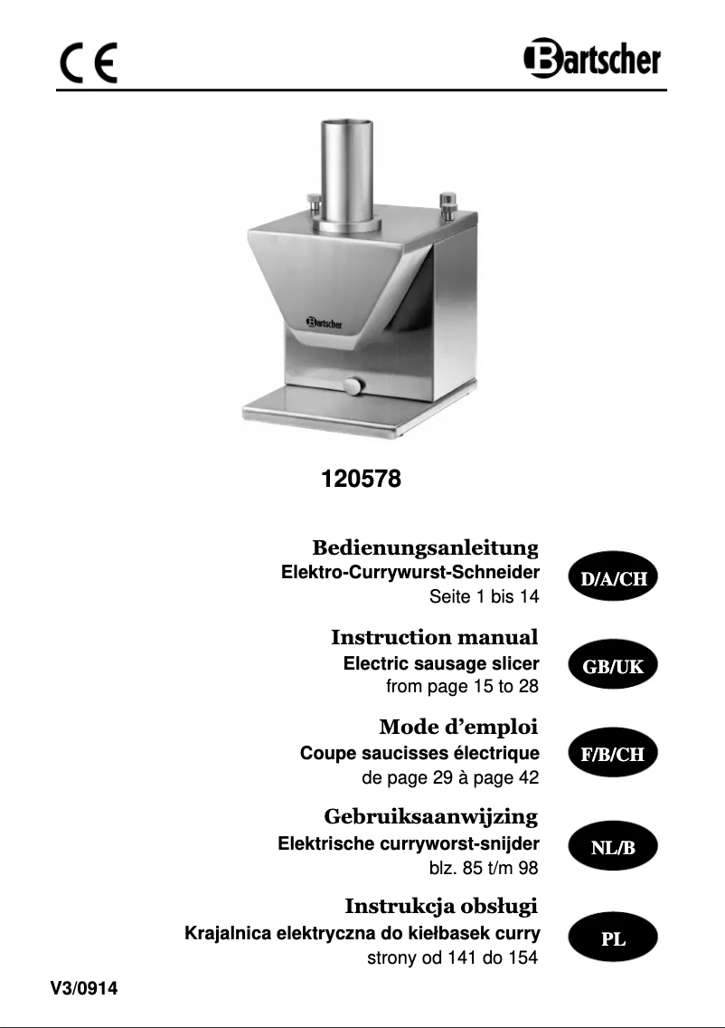 Página 1 del manual Manual de usuario Bartscher DSM3500E