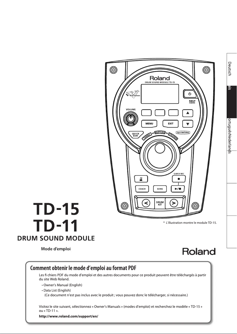 Page n°1 - Manuel utilisateur Roland TD-11K