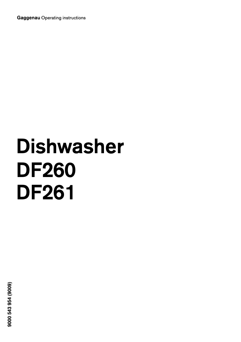 Page n°1 - Manuel utilisateur Gaggenau DF 261-161