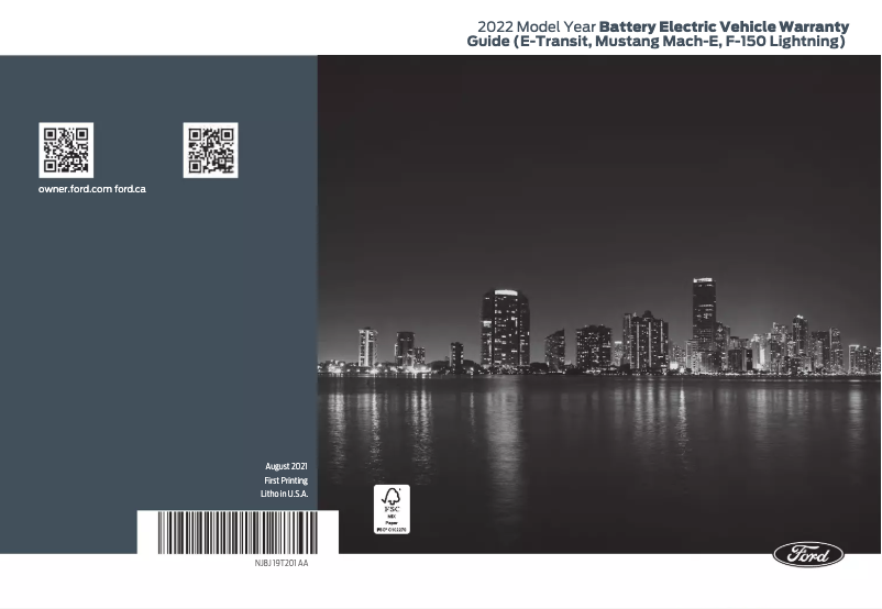 Page n°1 - Informations de garantie Ford F-150 Lightning (2022)