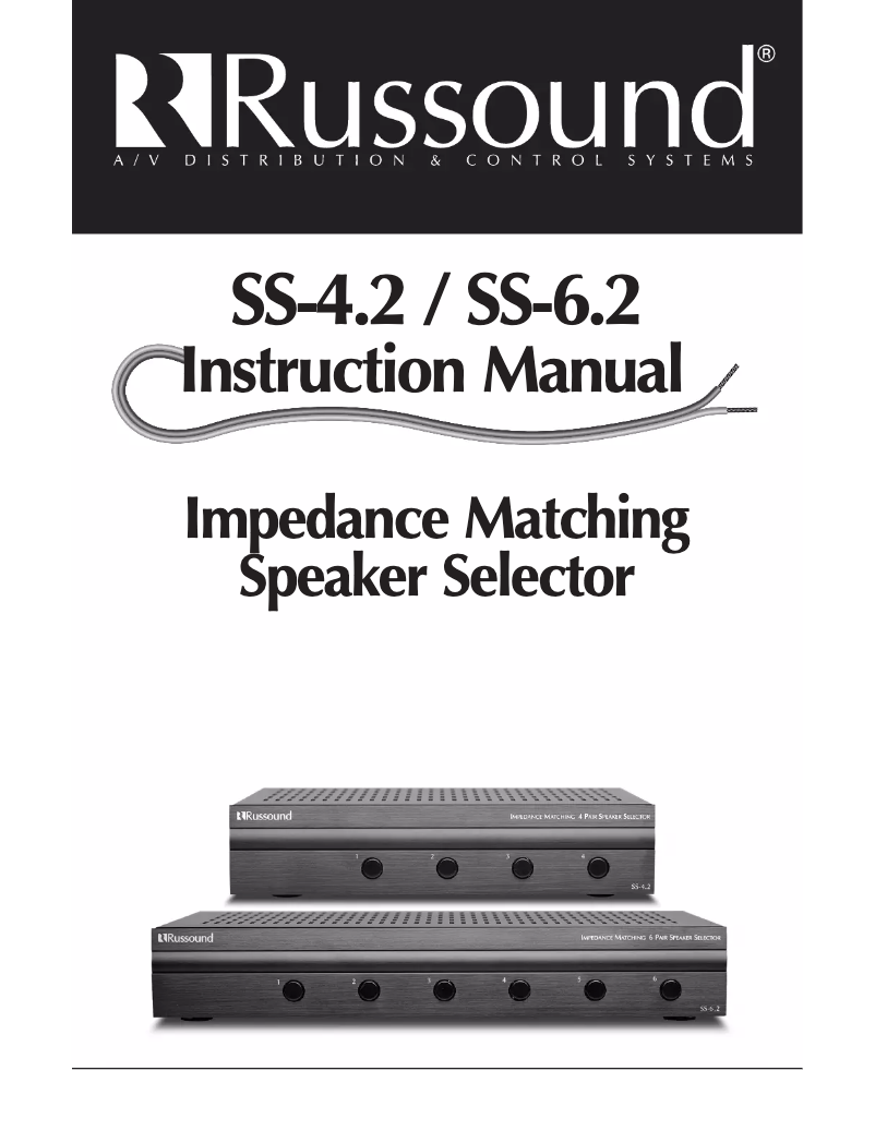Page 1 de la notice Manuel utilisateur Russound SS-6.2