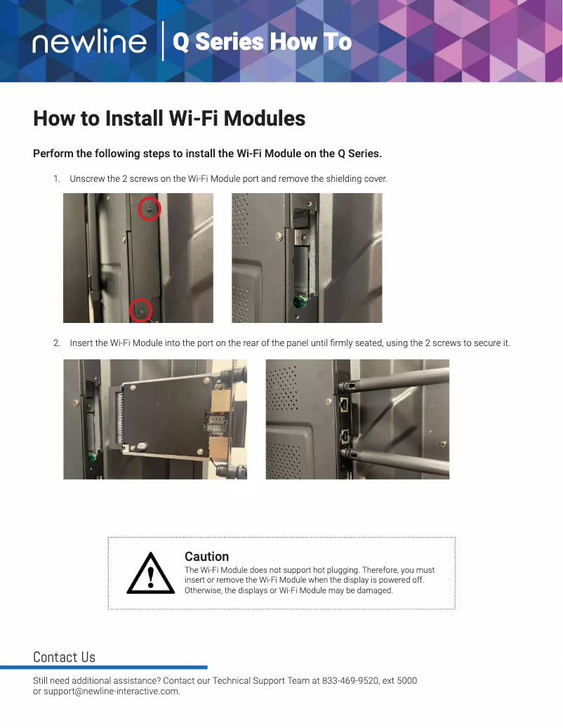 Page 1 de la notice Guide d'installation Newline TT-8621Q