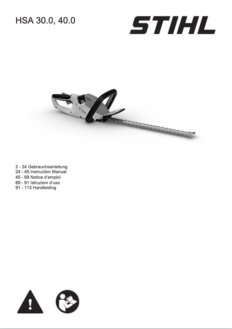 Página 1 del manual Manual de usuario Stihl HSA 40.0