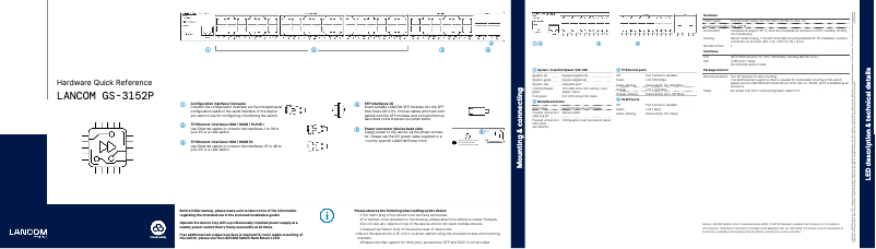 Page 1 de la notice Manuel utilisateur Lancom GS-3152P