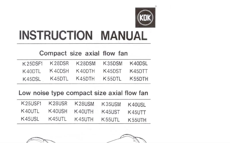 Page n°1 - Manuel utilisateur KDK K40DTL