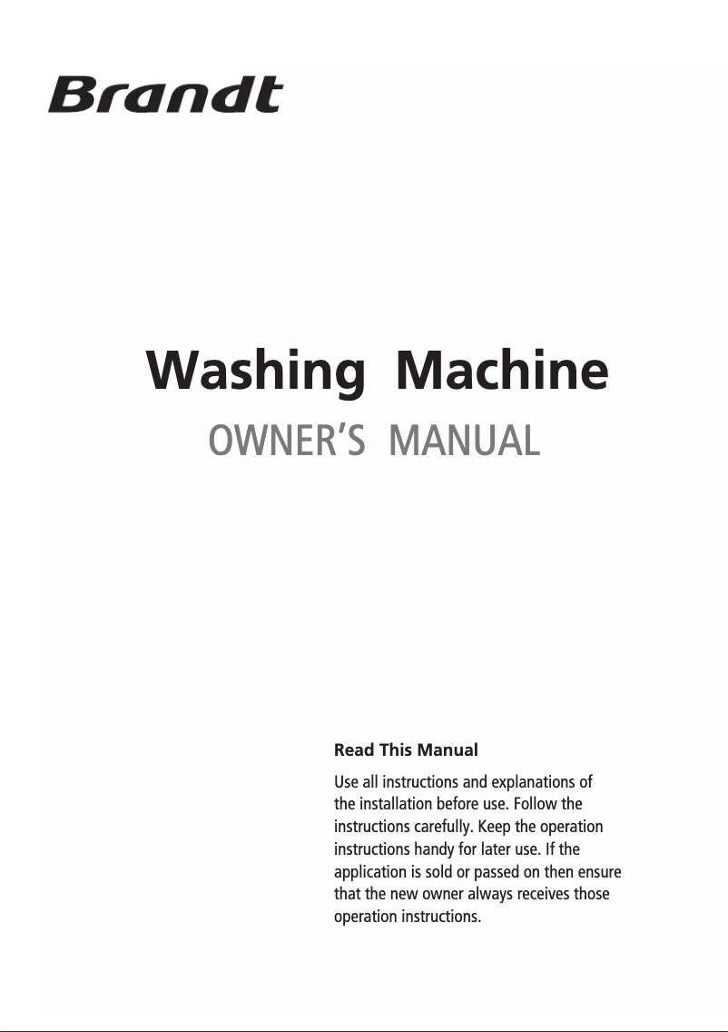 Image de la première page du manuel de l'appareil BWFS814AG