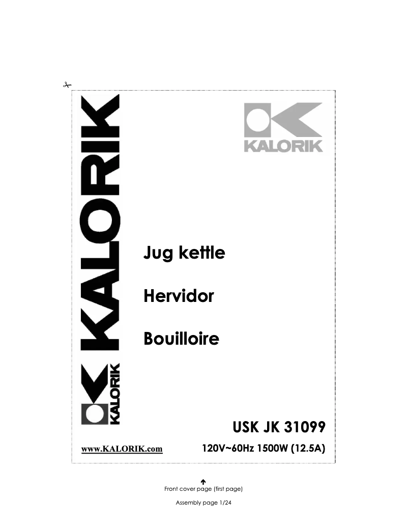 Page 1 de la notice Manuel utilisateur Kalorik JK-31099