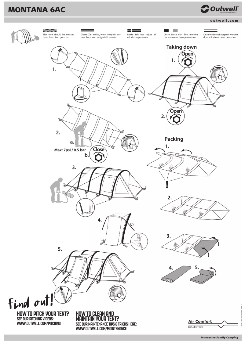 Page 1 de la notice Manuel utilisateur Outwell Montana 6AC