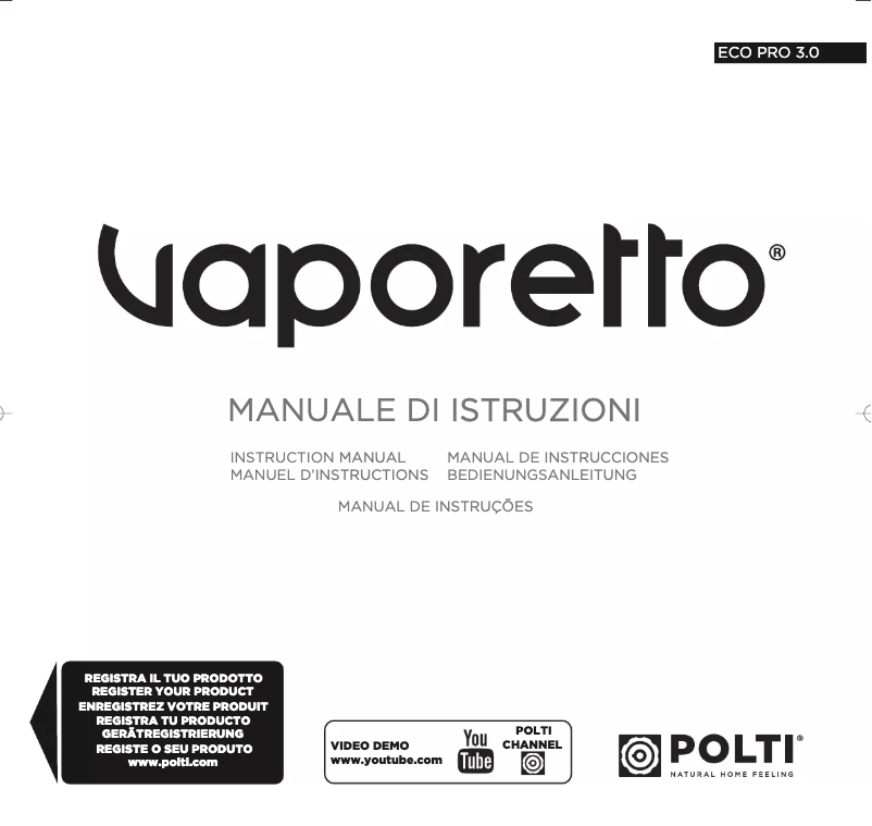 Page n°1 - Manuel utilisateur Polti PTGB0008