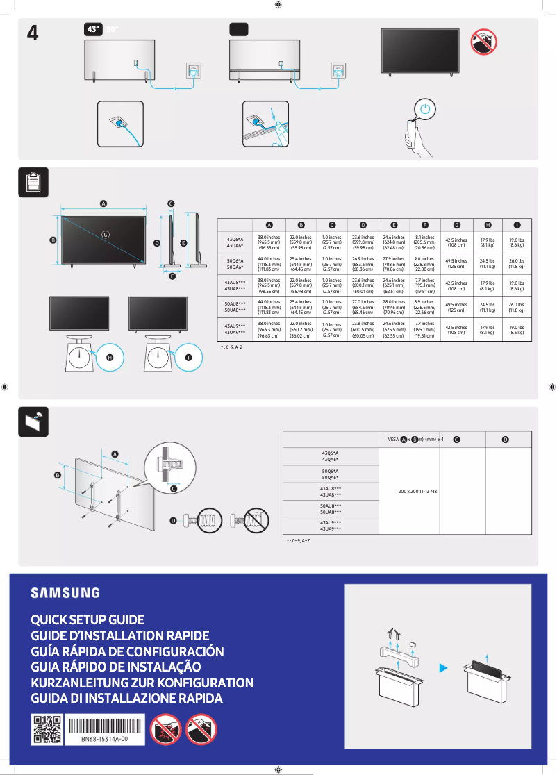 Image de la première page du manuel de l'appareil UA43AU8200K