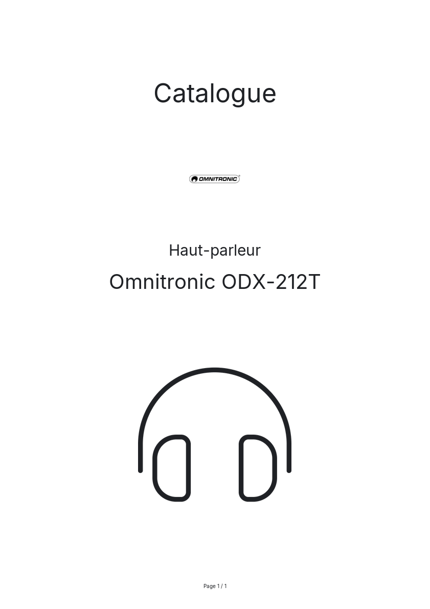 Page n°1 - Catalogue Omnitronic ODX-212T