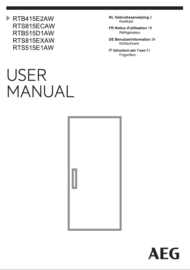 Page n°1 - Manuel utilisateur AEG RTS815ECAW