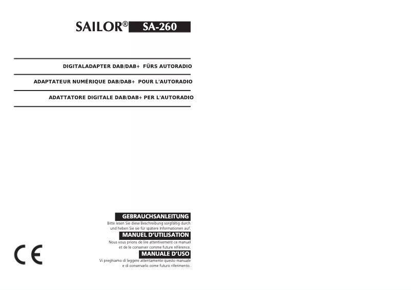 Image de la première page du manuel de l'appareil SA-260