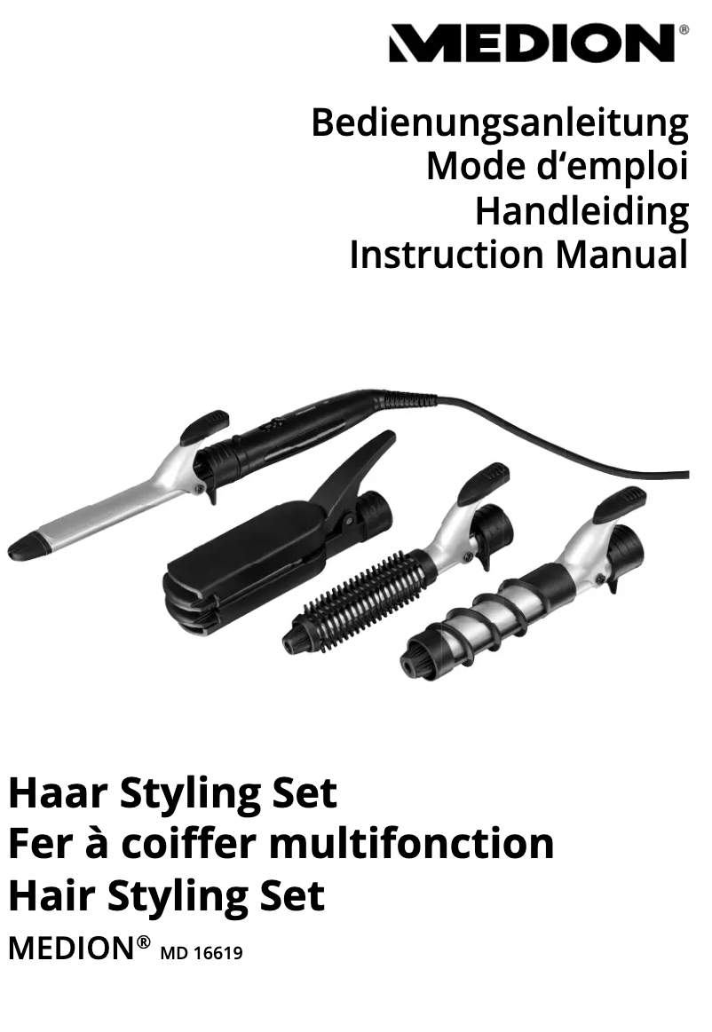 Page 1 de la notice Manuel utilisateur Medion MD 16619