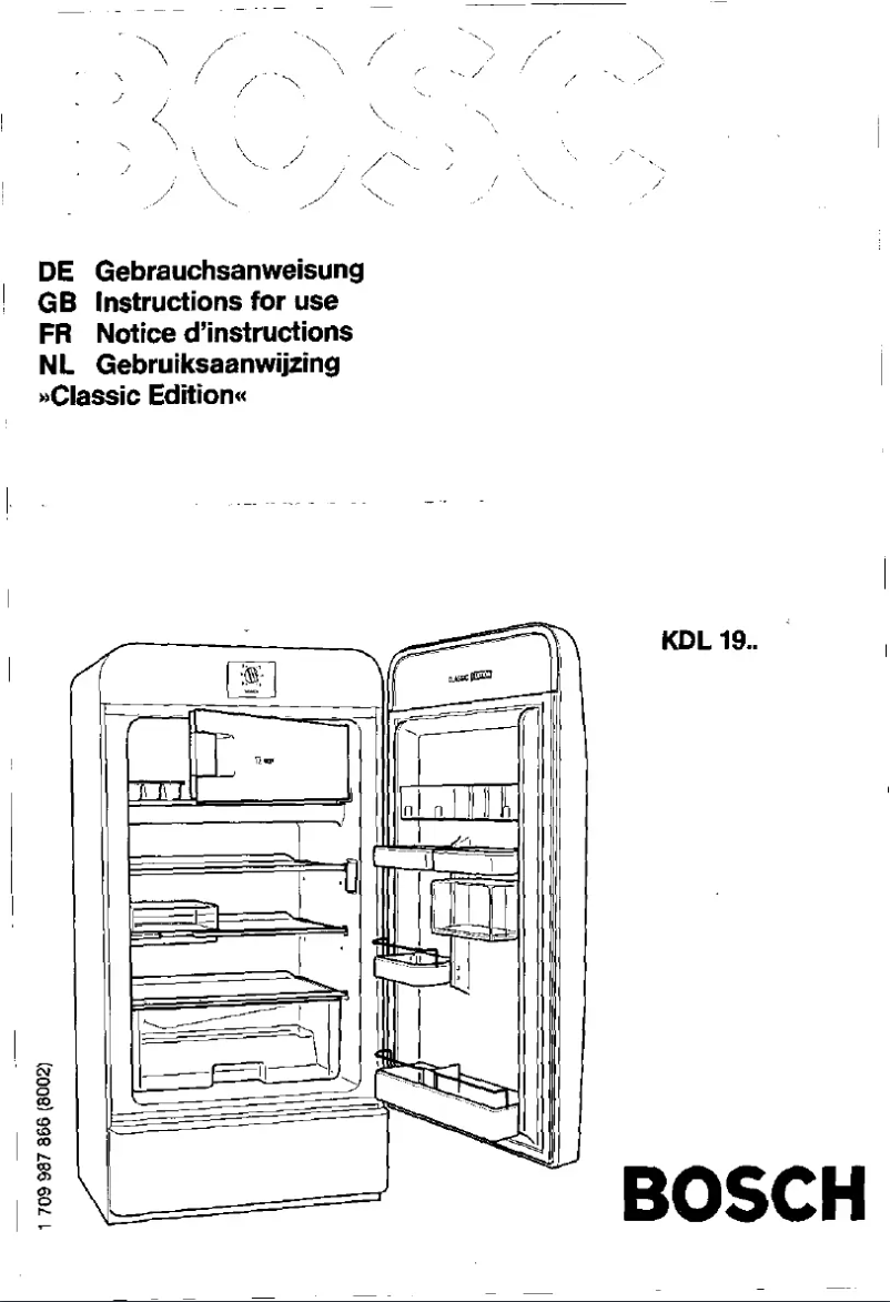 Page n°1 - Manuel utilisateur Bosch KDL1955