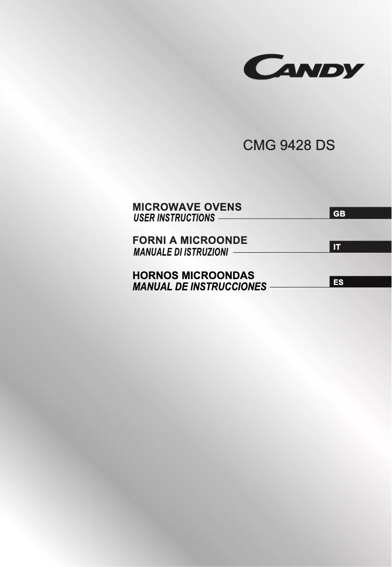 Page 1 de la notice Manuel utilisateur Candy CMG 9428 DS